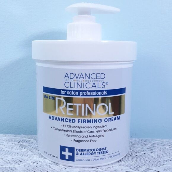 16 Oz Spa Size Advanced Clinicals Retinol Firming Cream Moisturizing Face Lotion - Picture 1 of 4